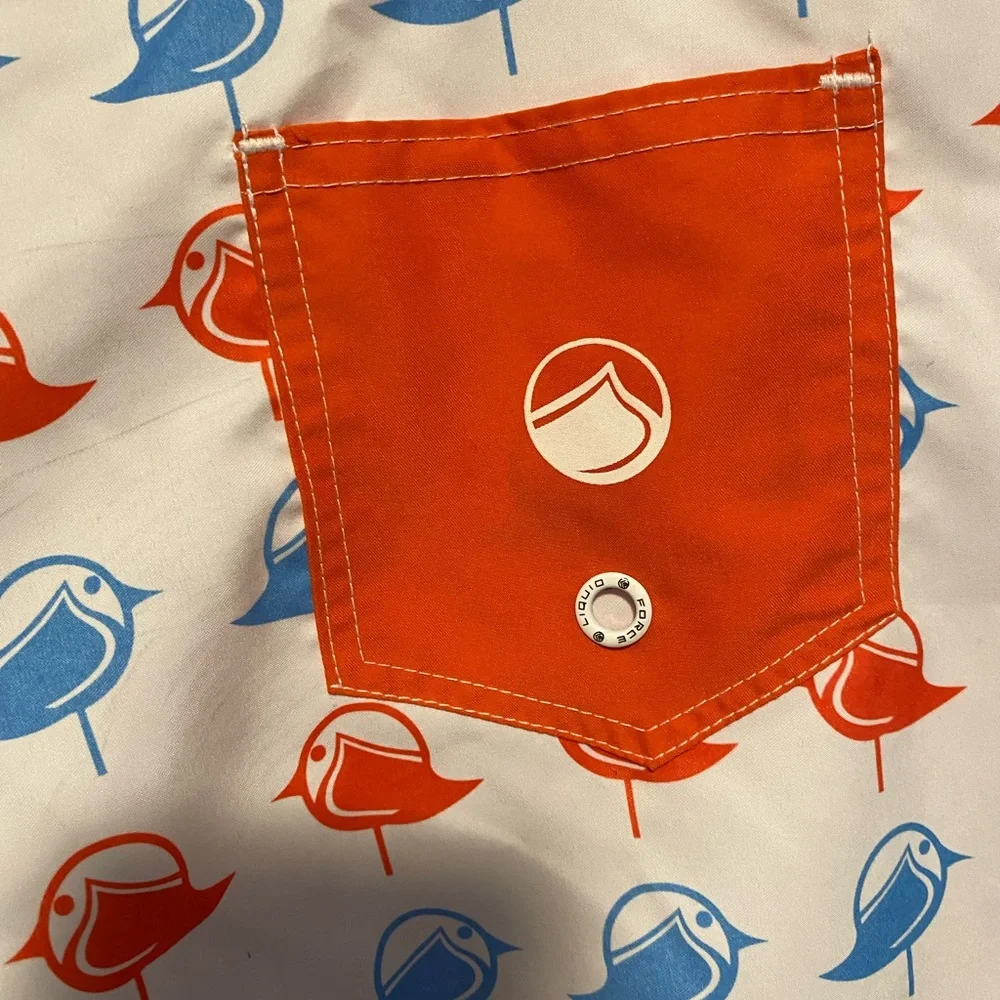 Liquid Force Size 13 Orange and Blue Athletic Shorts